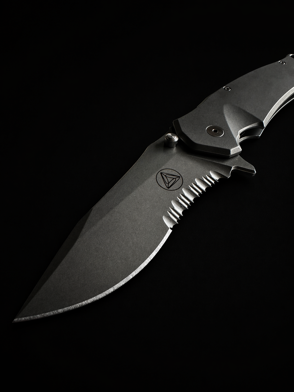 Combative Edge M1 Serrated Titanium Folding Knife 